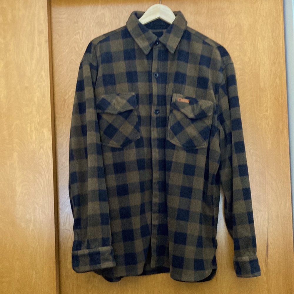 Outback trading heavyweight flannel ex-large shirt, black and brown